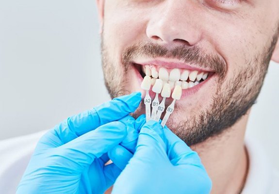 man being fitted for veneers in New Braunfels