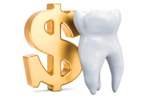 Tooth next to dollar sign, dental savings plan